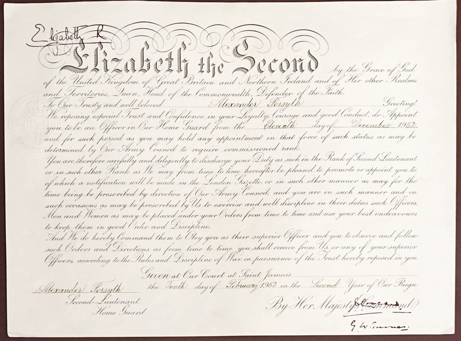 Elizabeth the Second Framed Document Dated 1952