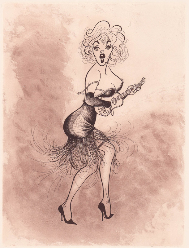A.P. Al Hirschfeld Color Etching Marilyn Monroe
