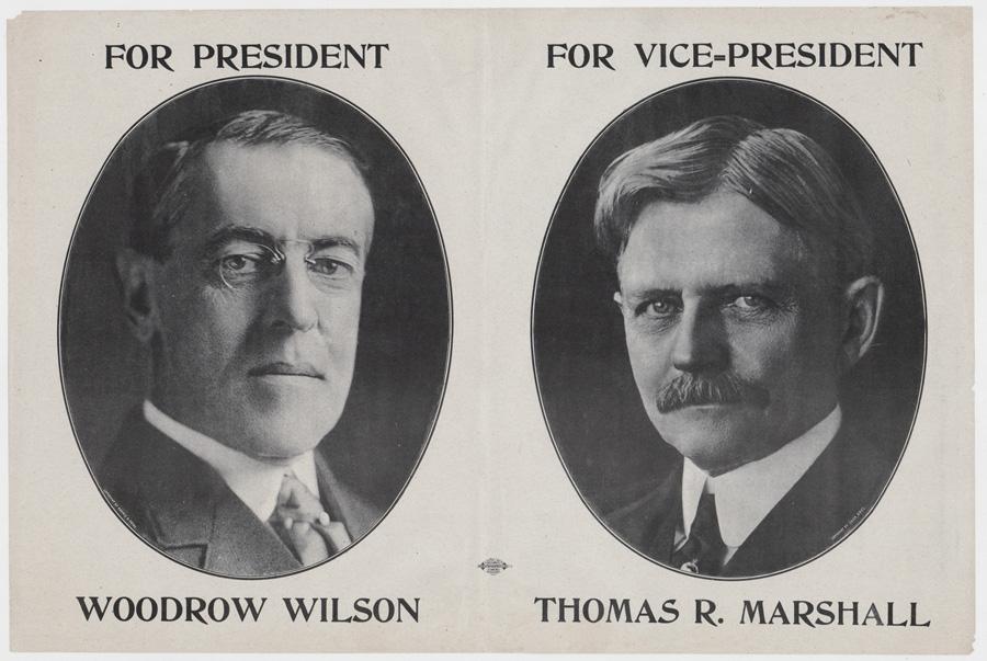 Woodrow Wilson & Marshall Jugate Campaign Poster