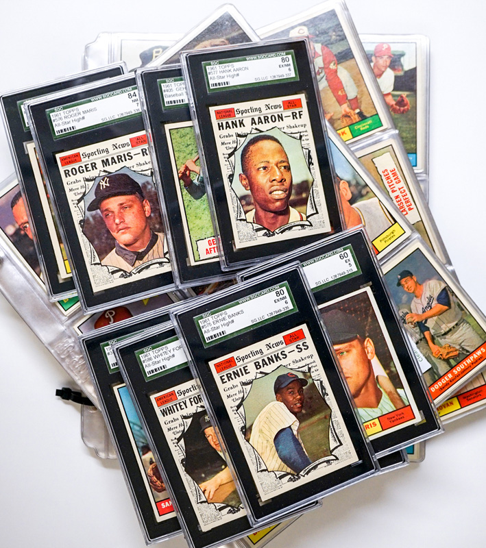 1961 Topps Baseball Complete Set Key Cards Graded