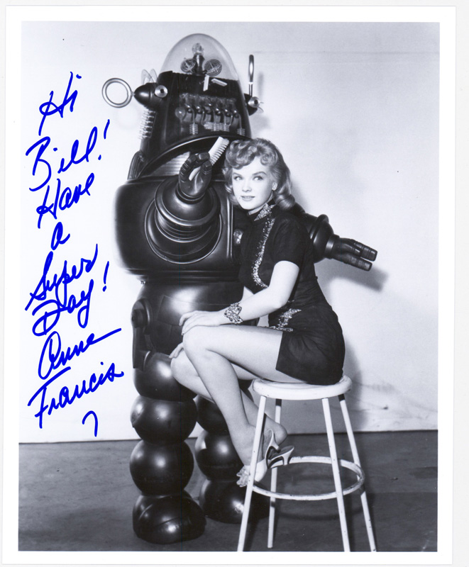 Anne Francis Publicity Photo Signed [Robby Robot]