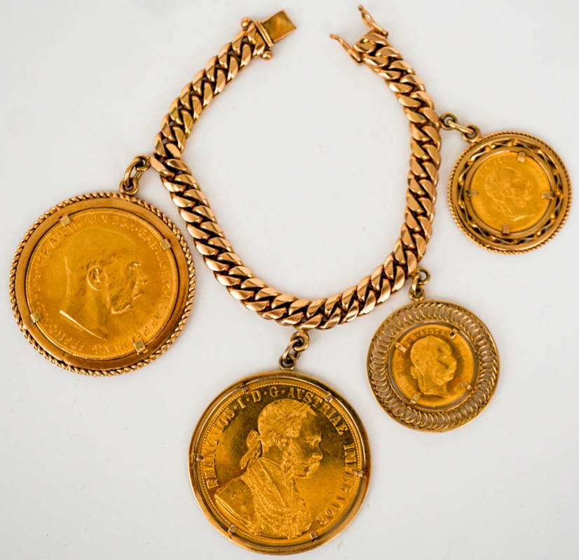 An Incredible 18k Gold & Gold Coin Bracelet