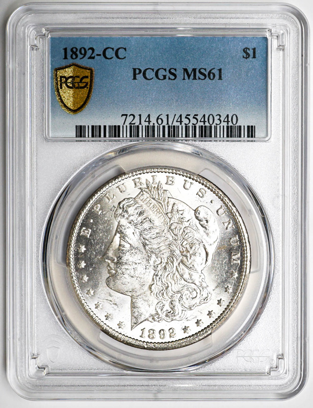 1892-CC U.S. Morgan Dollar PCGS MS61