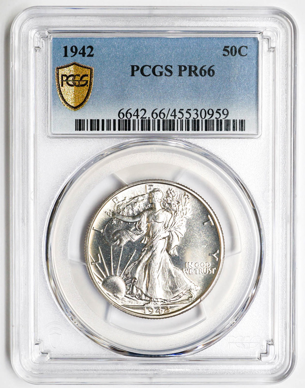 1942 Walking Liberty Proof Coin PCGS PR66