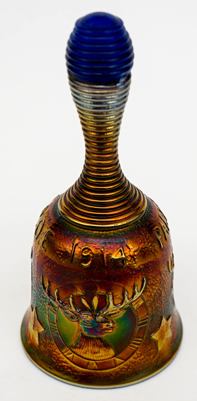 Antique 1914 Parkersburg Carnival Glass Bell BPOE
