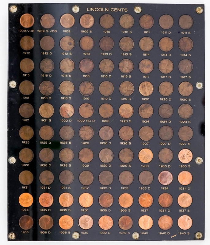 (90) U.S. Lincoln Cents 1909-1940